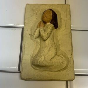 Willow Tree Cream and Brown Praying Figure Plaque